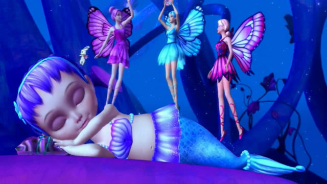 芭比之蝴蝶仙子潜入海底王国,人鱼小娃娃哭醒了海怪