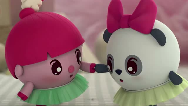 《瑞奇宝宝》妞妞和甜甜一起练习芭蕾舞,甜甜一个人跳得太棒了!