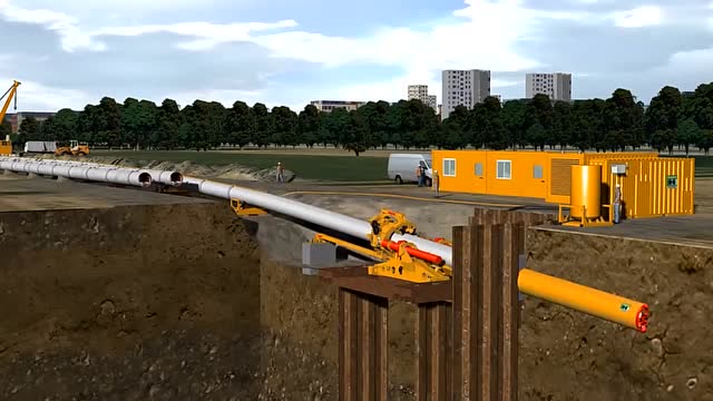 地下铺设大型管道,遇到河流怎么办?3d动画展示施工过程