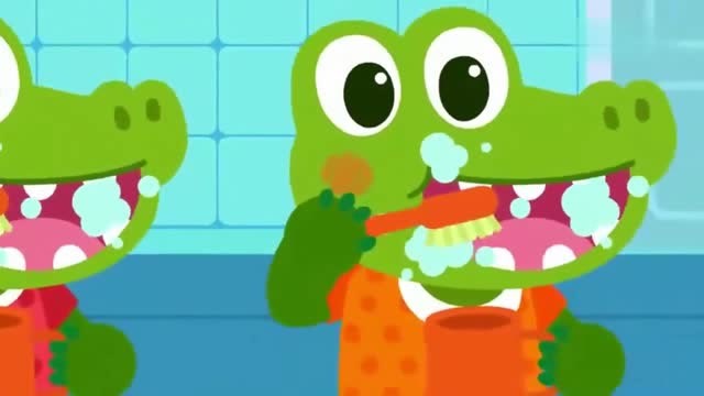 宝宝巴士:小鳄鱼吃糖果牙齿痛,小宝贝睡觉前记得刷牙哦!