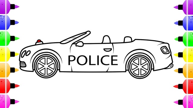 亲子涂色画:漂亮的汽车