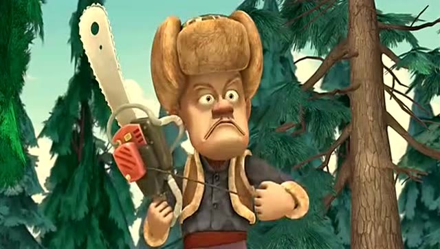 熊出没—熊大半夜做梦梦到光头强拿着锯子追雄大