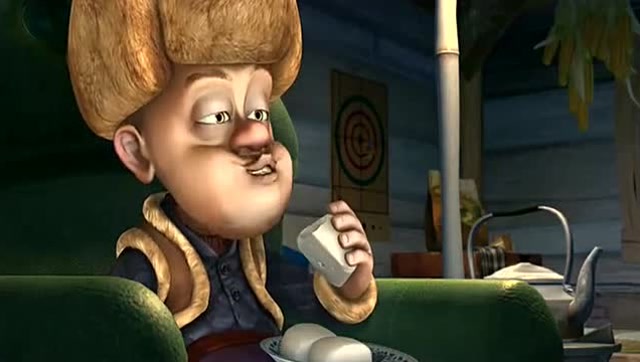 熊出没-—光头强吃馒头夹咸菜的时候也吃得特别香啊!