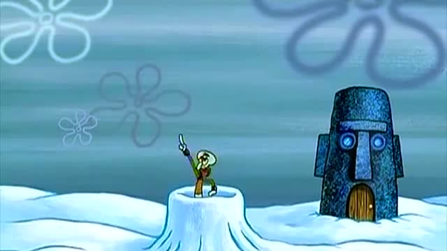 章鱼哥用雪建造了一个城堡,结果尴尬了