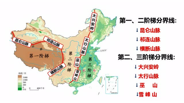 中国地势图三大阶梯图片