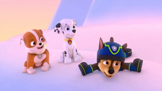 狗狗巡逻队阿奇示范滑雪姿势 汪汪队立大功