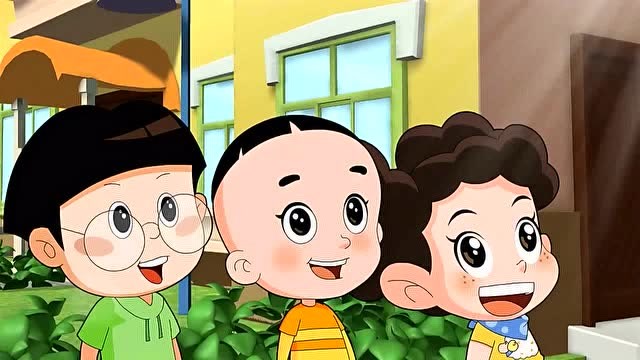 大头儿子和好朋友在汽车上画画了,叔叔说用清水就能擦掉