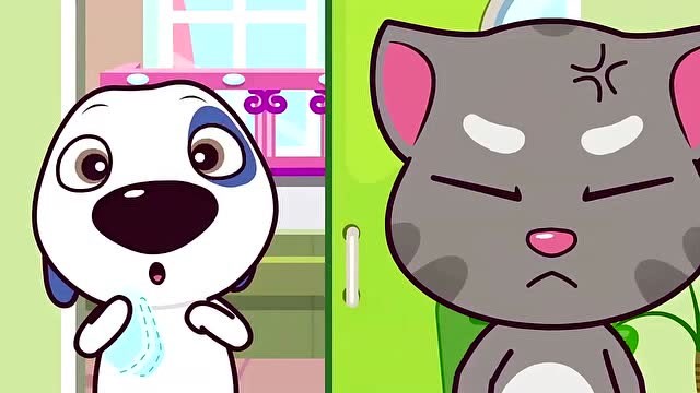 汤姆猫和汉克狗吵架了,汉克离家出走了