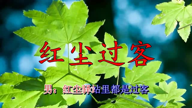 一首经典的《红尘过客》歌曲动人,回味无穷