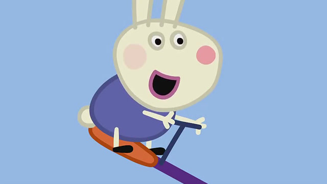 小朋友们都爱玩跷跷板,小兔理查德也不例外,此刻他正玩的兴高采烈