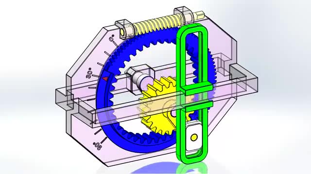 真棒的设计,带有卫星齿轮的,可调节滑块曲柄机构