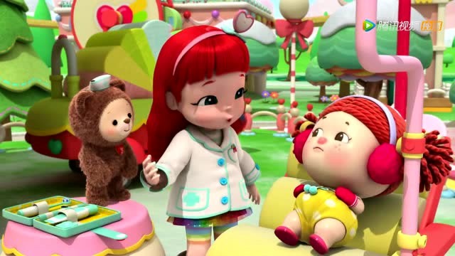 彩虹宝宝,原来妞妞的牙齿里进了爆米花才会疼