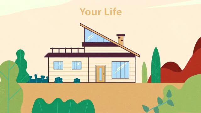 ae模板-房地产卡通房屋室内介绍mg动画片头