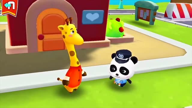 宝宝巴士:长颈鹿家门口有摄像头,奇奇警官要调出视频查看!