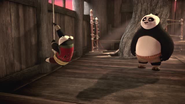 功夫熊猫:阿宝大师教熊猫宝宝们练功夫,他们表现的很棒!