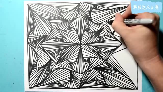 立体感十足的线条画,原来是这样描绘的,看着真想试一试!