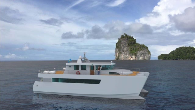 中船工业展出一艘船,它的船身可自动变形,海陆空三方通吃