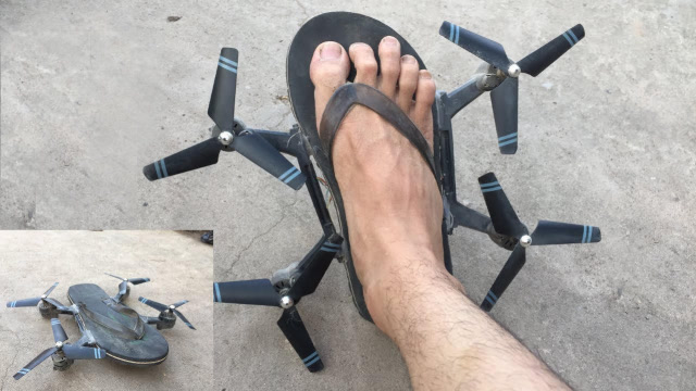 国外小伙制作会飞的鞋子,网友:穿上它能上天吗?