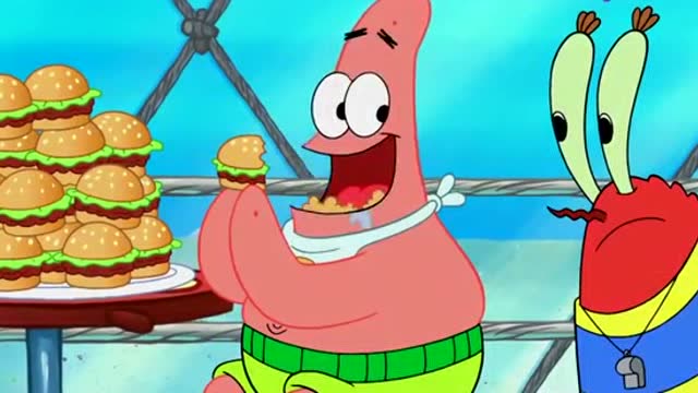 派大星吃东西的局部特别 莫名感觉很萌?