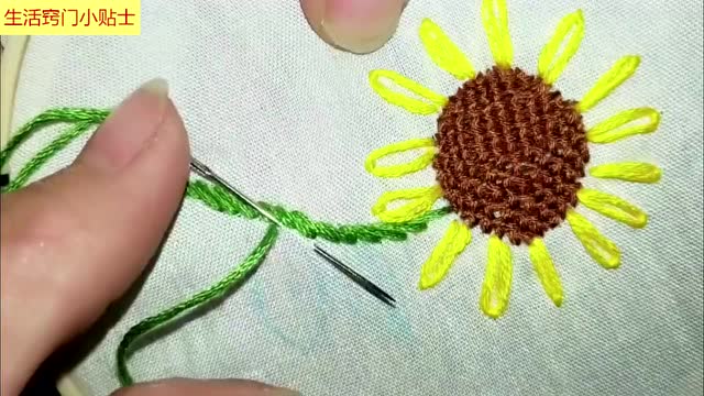 手缝太阳花针法,装饰修补遮挡污渍多种用途,漂亮又实用