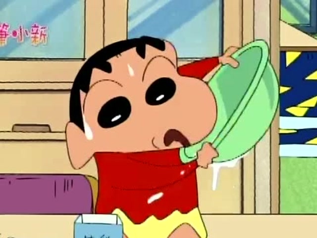 蜡笔小新:小新想要看看牛奶里有什么种子