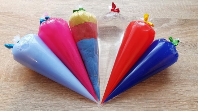 利用裱花袋做彩泥,你见过吗,一次性制作6个裱花袋混合史莱姆