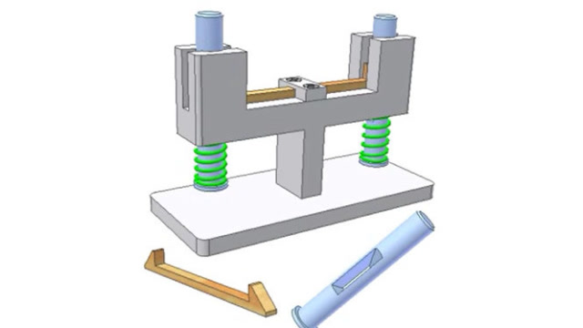 特点鲜明的楔形机构,堪称绝佳的设计,运行原理巧妙!