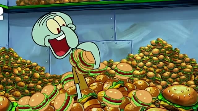 海绵宝宝做的蟹黄堡到底有多好吃?章鱼哥爱吃到长出大肚子都不停!