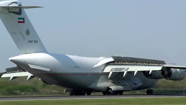 科威特空军c-17全球大师smokey触地得分在曼彻斯特机场