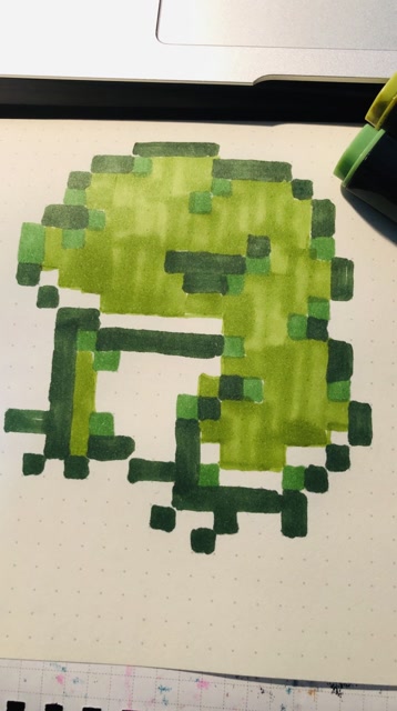 简单可爱a5网格画像素画图案旅行青蛙