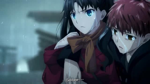 fate:红a破caster结界救场太帅气,saber无奈的脸令人心疼!