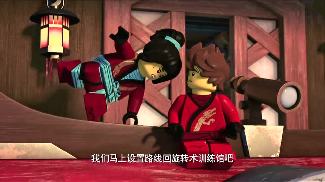 乐高幻影忍者妮雅将黄金盔甲融化练成旋转武器就可以打败鬼怪
