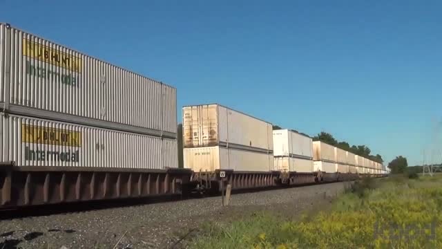 陆地运输还是得靠火车啊,没数清楚多少节车厢