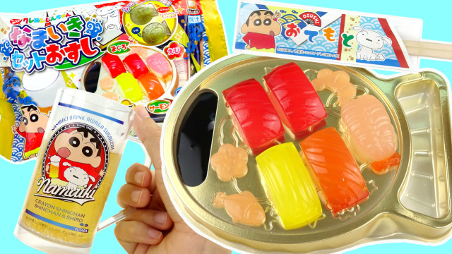 玩具益趣园  趣味食玩diy蜡笔小新的恶作剧寿司啤酒套餐