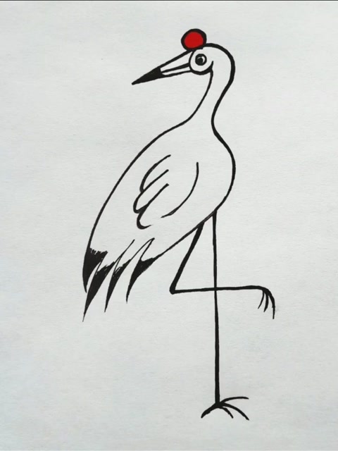 丹顶鹤的图片简笔画图片