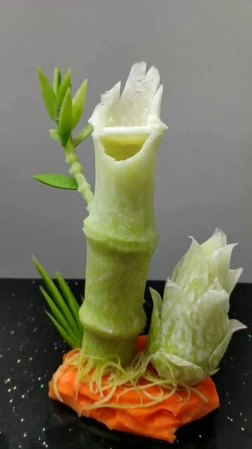 食品雕刻,竹子,感谢支持手艺人