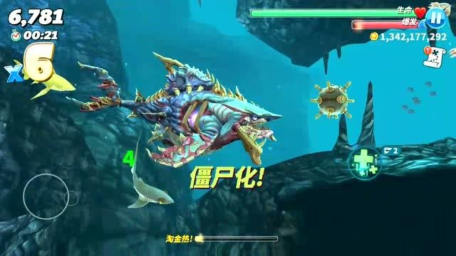 饥饿鲨世界:顶级僵尸鲨鱼带领僵尸鲨鱼进入巨型帆船会发生什么