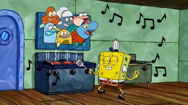 海绵宝宝变身男中音,声音太迷人,比奇堡的居民都抢着在小窗口看