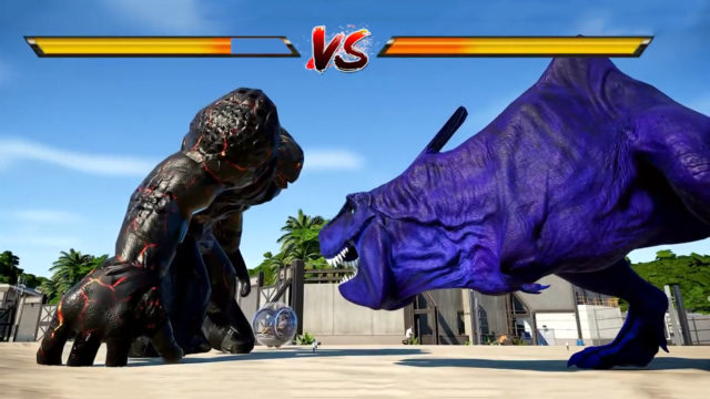 紫色恐龙大战黑色巨人,黑色巨人被咬死都不敢还手,这是怎么回事?