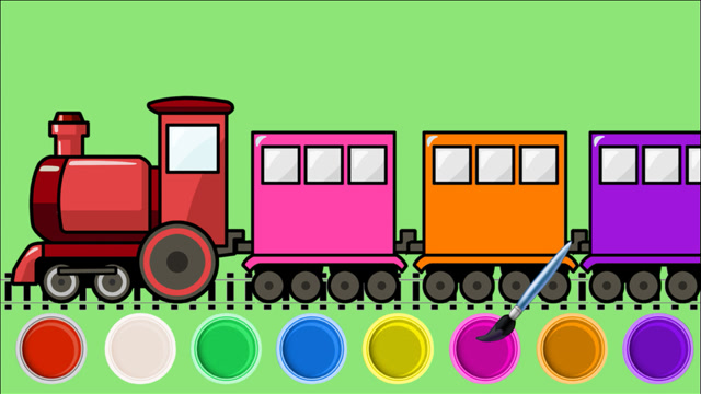 火车的画法颜色图片