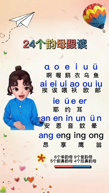 24个韵母跟读表