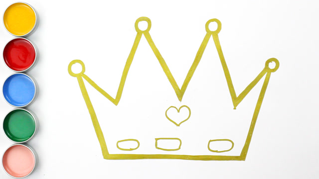 宝宝画画国王皇冠,幼儿启蒙英语早教简笔画