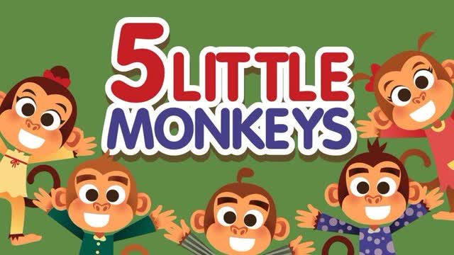 唱学英文 - five little monkeys