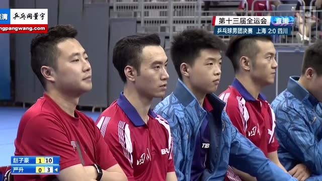 2017全运会男团决赛赵子豪vs严升乒乓球完整