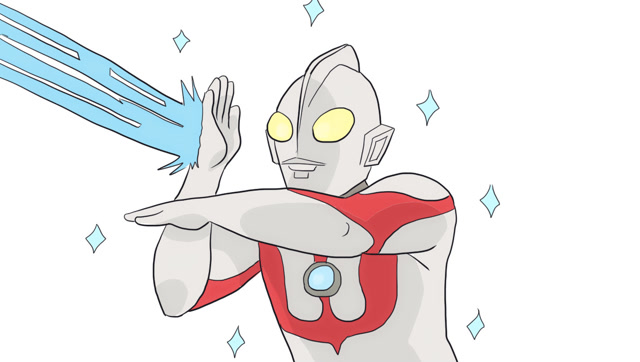 初代奥特曼发必杀技光波姿势儿童卡通简笔画