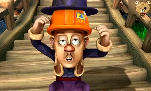 熊出没:光头强高兴的将魔术帽戴在了自己的头上