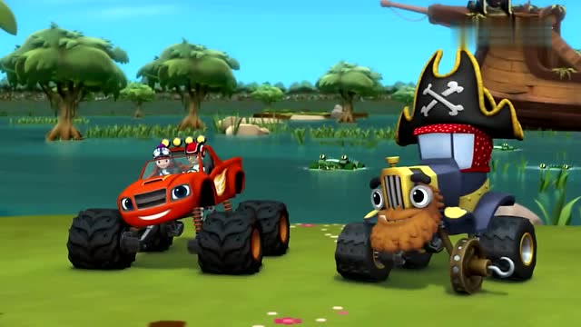 旋风战车2:鳄鱼战车在河里等着吃飚速,飚速有点害怕哦