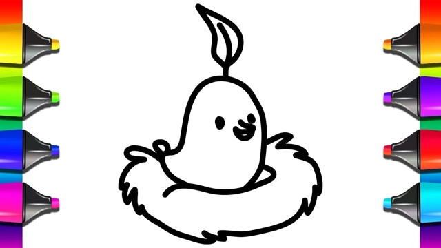 亲子简笔画:刚孵出的春天的小宝宝小鸟