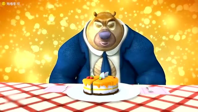 熊出没:熊二准备过生日,像人们一样吃生日蛋糕