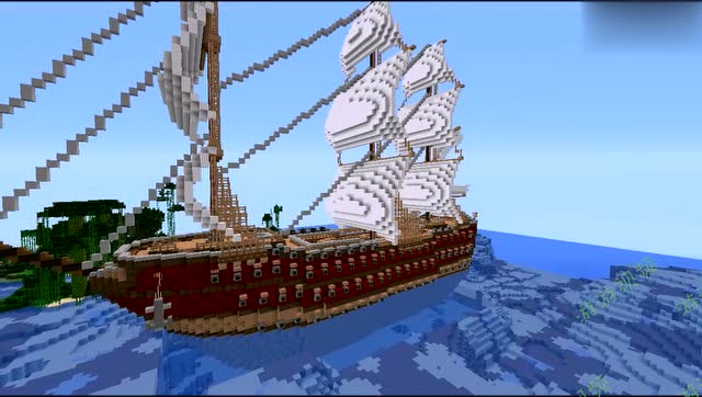 我的世界 建筑大神制作海盗船